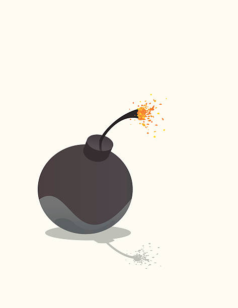 Bomb and Sparks vector art illustration