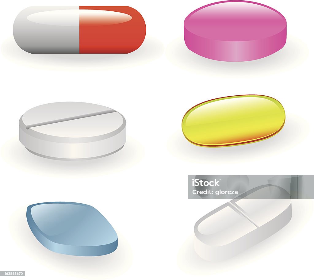 pills set of different pills and capsules Acetylsalicylic Acid stock vector