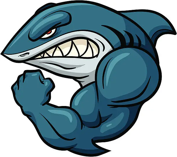 Vector illustration of Strong shark