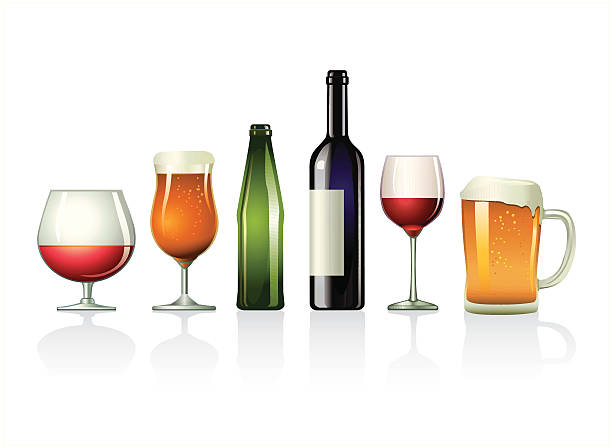 Alcohol Drinks Stock Illustration - Download Image Now - Alcohol - Drink, Beer - Alcohol, Beer Bottle - iStock