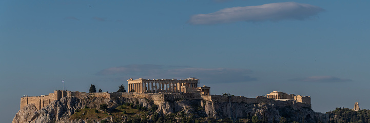 The Acropolis view with the Parthenon in Athens Greece in the morning.
