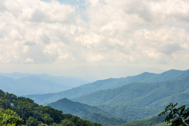 cadena montañosa smoky mountains - landscape landscaped tennessee mist fotografías e imágenes de stock