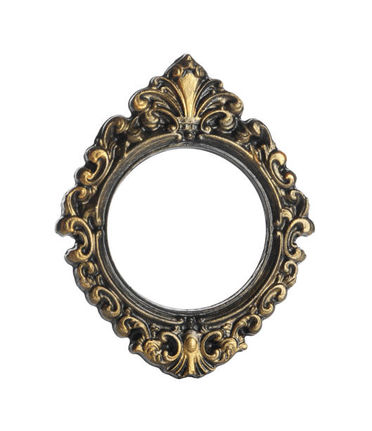 istock Beautiful vintage round frame isolated on white 1638719560