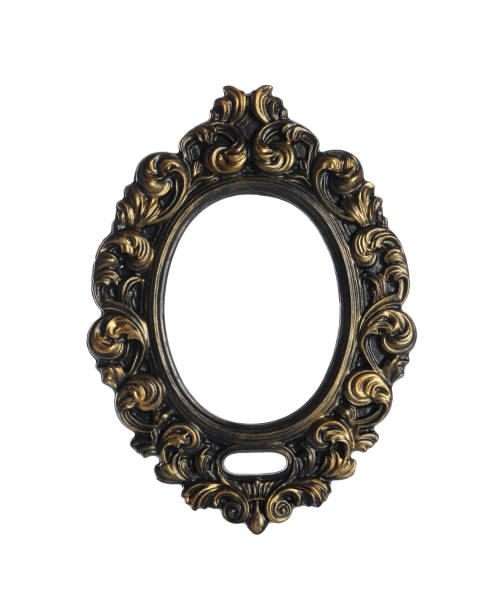 istock Beautiful vintage round frame isolated on white 1638720132