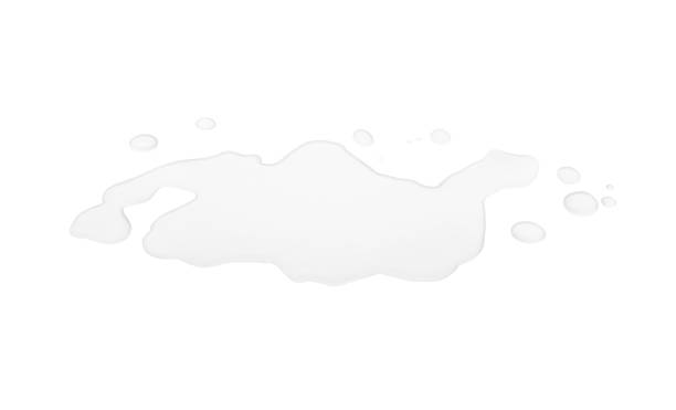 Puddle of pure water on white background