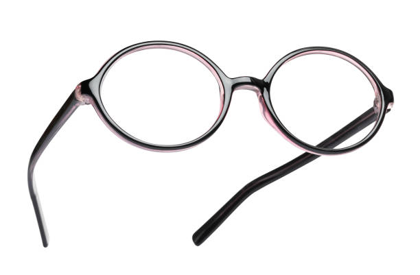 istock Stylish glasses with plastic frame isolated on white 1638726641