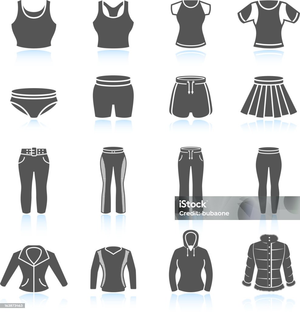 Quần Áo Thể Thao Nữ Và Bộ Biểu Tượng Đen Trắng Hình minh họa Sẵn ...