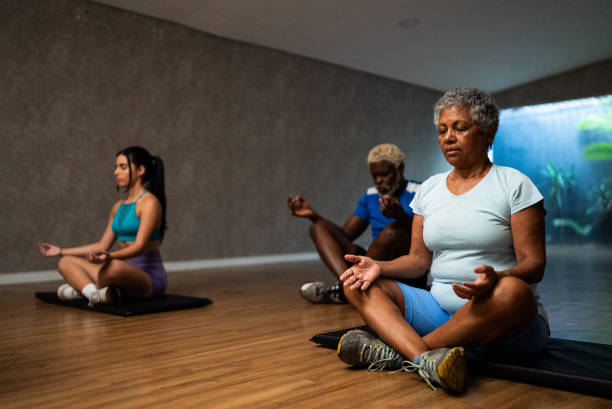 istock People metitating at a gym 1638738518