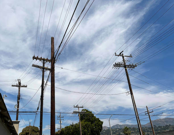 Electricity pylons and power lines in southern California