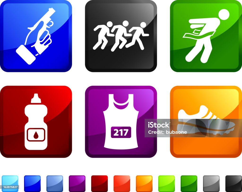 Marathon Race royalty free vector icon set stickers Marathon Race sticker set  Athlete stock vector