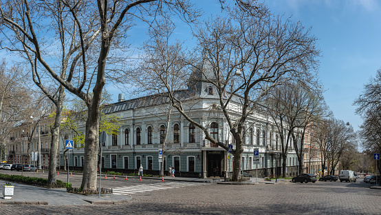 Historical building on the Pushkinskaya street in Odessa, Ukraine in Ukraine, Odessa Oblast, Odesa