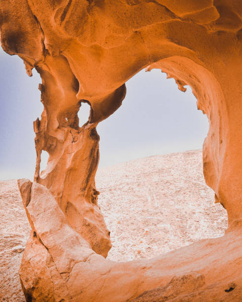 rock formation in the desert in Vega de Río Palmas, Canarias, Spain