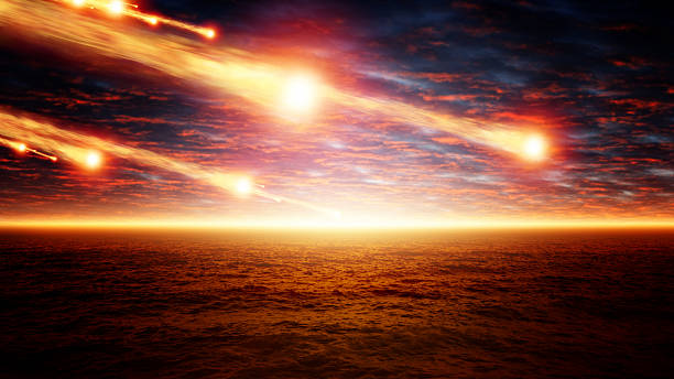 planetoida wpływ - judgement day exploding asteroid earth zdjęcia i obrazy z banku zdjęć
