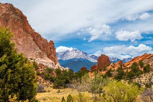 Rocky landscape scenery of Colorado Springs, Colorado in Colorado Springs, Colorado, United States