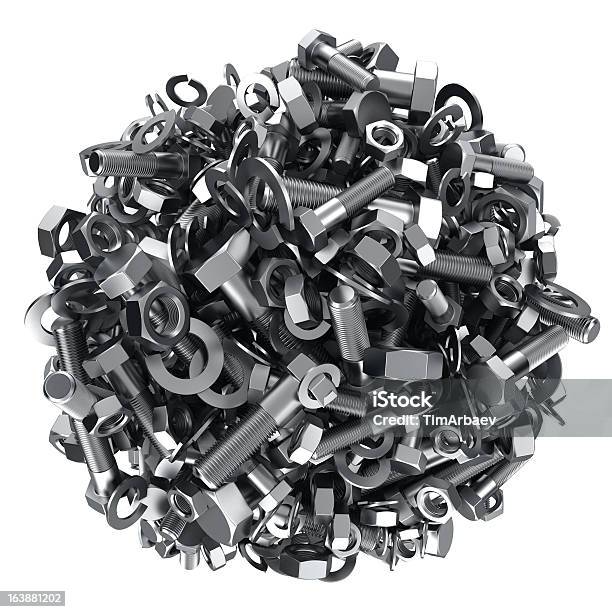 Construction Ball Stock Photo - Download Image Now - Bolt - Fastener, Chrome, Clip Art