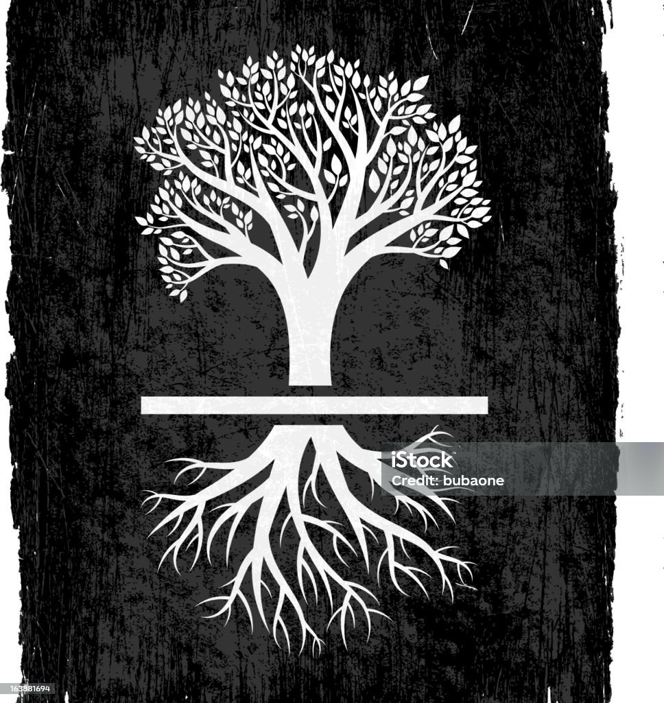 Tree with Roots にブラックのロイヤリティフリーのベクター背景 - 樹木のロイヤリティフリーベクトルアート