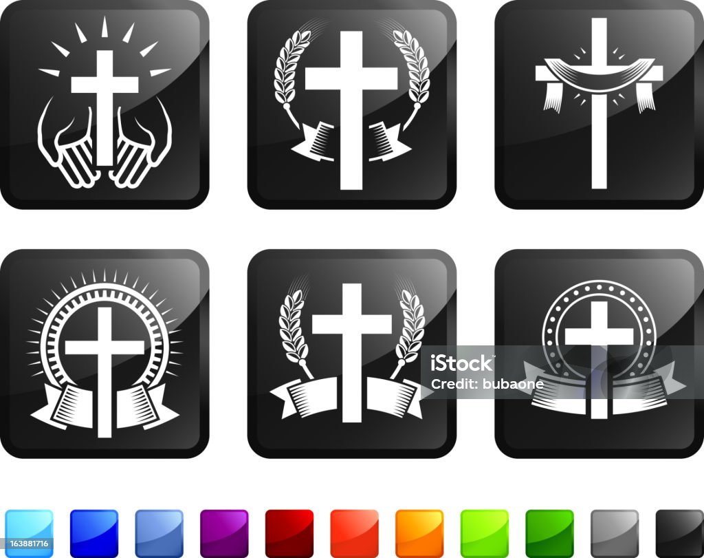 Religious Christian Imagery royalty-free vector graphics vector icon set stickers Religious Christian Imagery Icons sticker set  Anglican stock vector