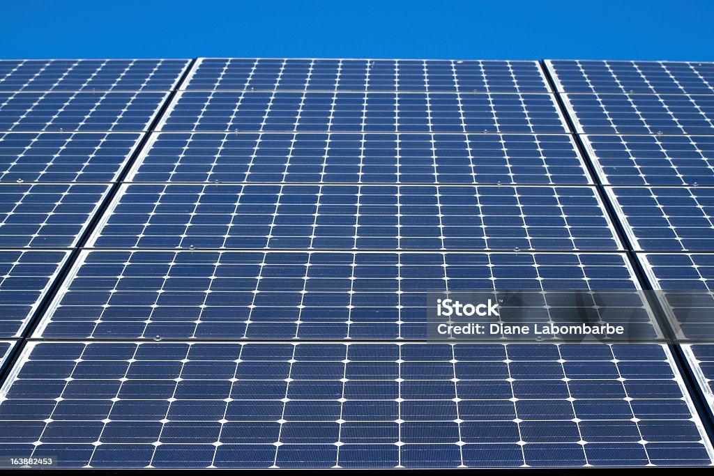 Solar Panels and Blue Sky Blue Stock Photo