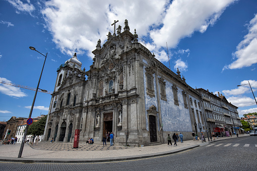 Exterior view of Carmo Church in the morning, Porto, Portugal