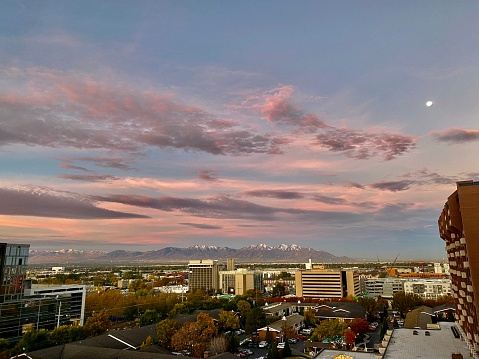 Salt Lake City skyline at dusk