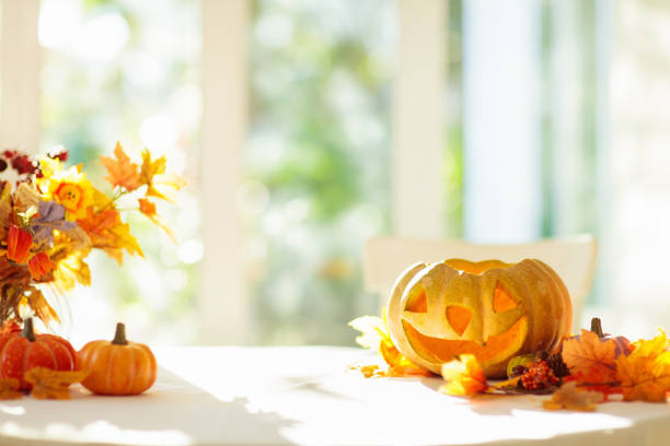 istock Halloween home decoration, pumpkin carving. 1638842181