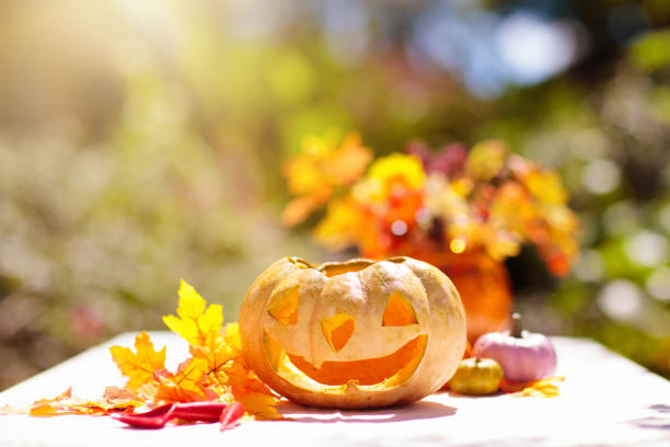 istock Halloween home decoration, pumpkin carving. 1638843371