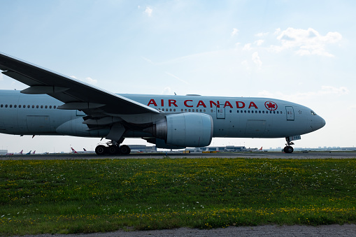 Toronto Ontario Canada \nAir Canada planes at the terminal at Pearson international airport in Toronto Canada