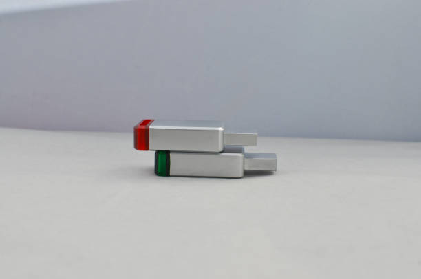 istock Close-up of high-capacity aluminum flash drives, modern and sturdy USB storage sticks. Conveying the idea of efficient flash drives in sophisticated designs. 1638934310