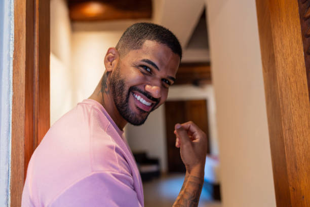 istock Tourist walks through the hotel on his trip which he makes alone and happy 1638946817