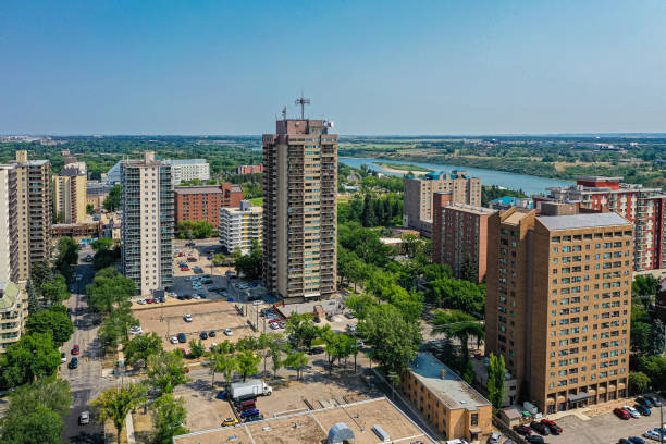 Downtown Aerial in Saskatoon