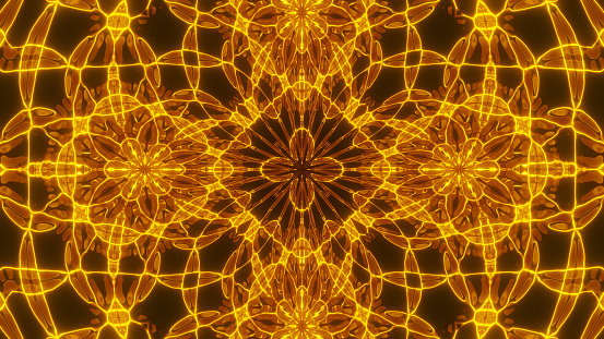 Abstract cosmic chaos background. Symmetric kaleidoscope backdrop from Liquid hypnotic rays.