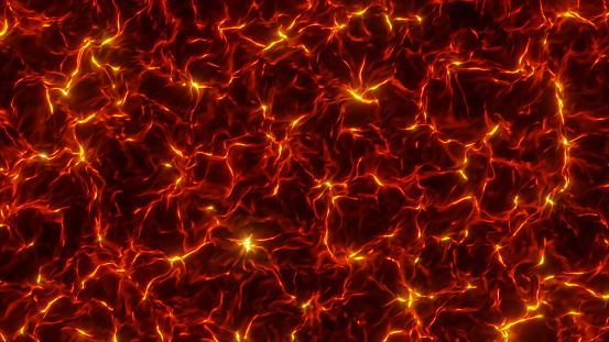 Abstract smooth fractal waves background. Fire like