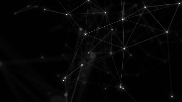 istock Abstract technology background from lines and dots. Plexus space geometrical backdrop 1638954434