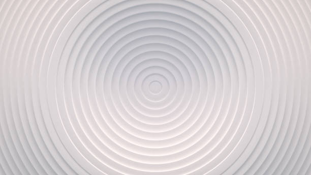 istock Wave from concentric circles, rings on the surface. Bright, milky radio wave abstract background 1638954504