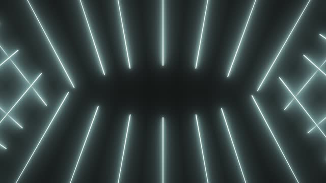 Background with neon lines in green color, movement of lines stock video