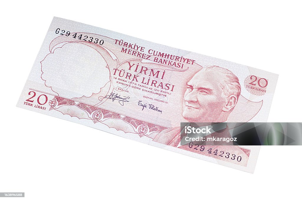 Zwanzig Geld Banknoten alte Türkische lira - Lizenzfrei Abwertung Stock-Foto