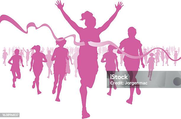 Mulheres De Correr - Arte vetorial de stock e mais imagens de Correr - Correr, Mulheres, Maratona