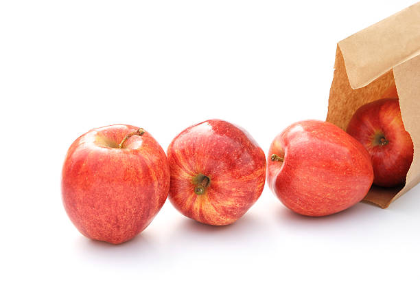 Apples In A Bag Stock Photo - Download Image Now - Apple - Fruit