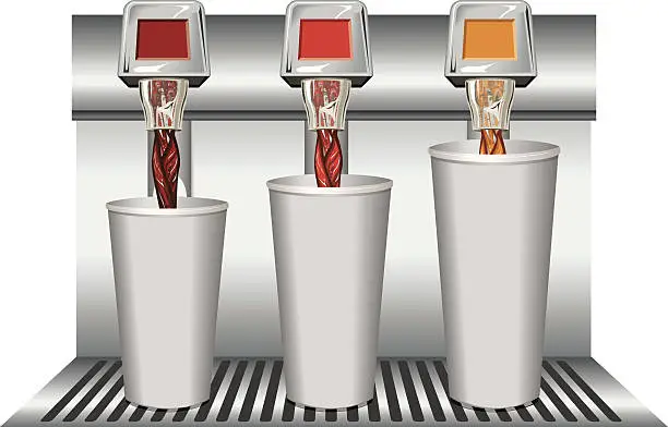 Vector illustration of Fountain_drinks_varying_sizes