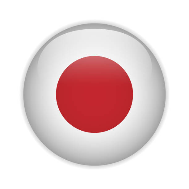 япония флаг глянцевый кнопку - government computer icon glass shiny stock illustrations