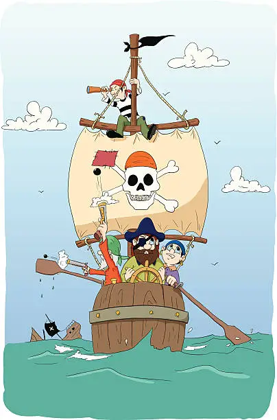 Vector illustration of dangerous pirates