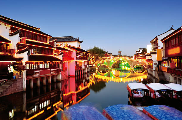istock Chinese ancient town in sunset 163900090