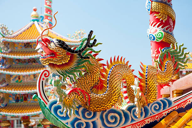 Golden Chinese Dragon stock photo