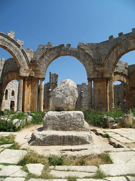 Column of St Simeon the Stylite stock photo