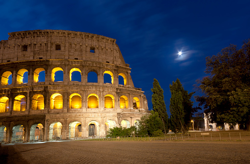 Colosseum in Rome at night - great panorama