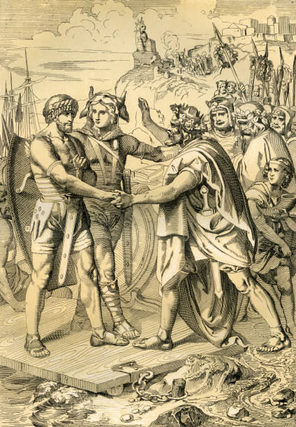 istock Arrival of the Anglo-Saxons in Britain - Antique Illustration (XXXL) 163903910