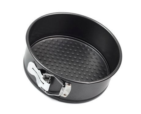 Round Cake Pan. Isolated with clipping path.