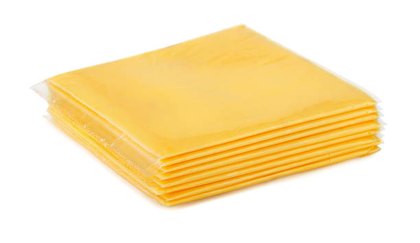 queso procesado - yellow cheese thin portion fotografías e imágenes de stock