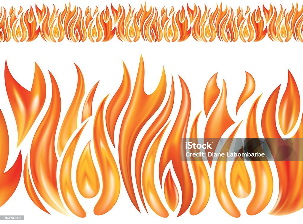 Répéter flammes frontière - clipart vectoriel de En rang libre de droits