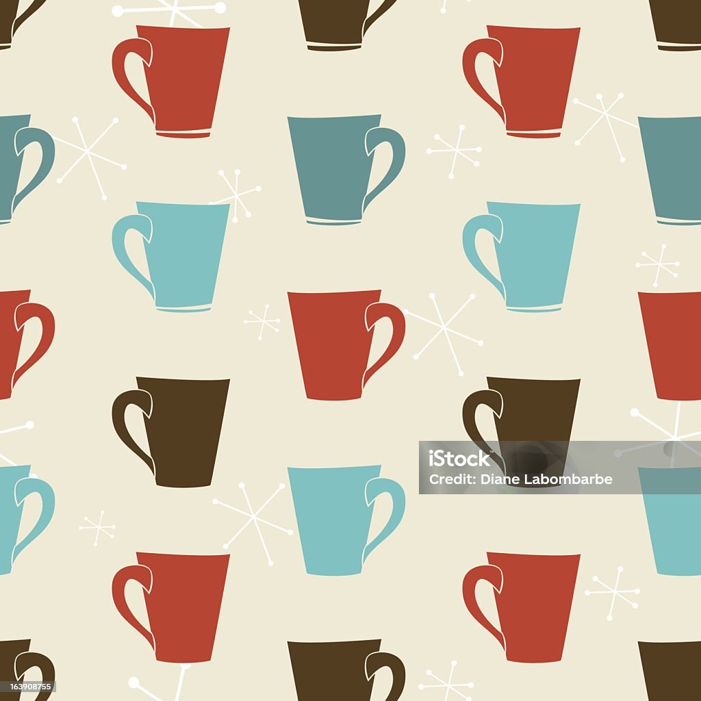 Os copos de café Retro simples padrão - Royalty-free Café - Bebida arte vetorial